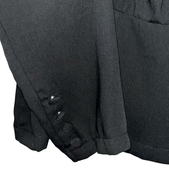 Elodie Black Surplice Wrap Blouse Size L – Long Sleeve V‑Neck Peplum Style - Picture 4 of 7